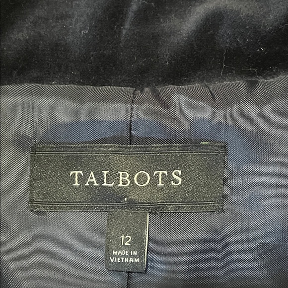 Talbots Velvet Button Front Jacket in Blue Size 12 - Picture 9 of 10